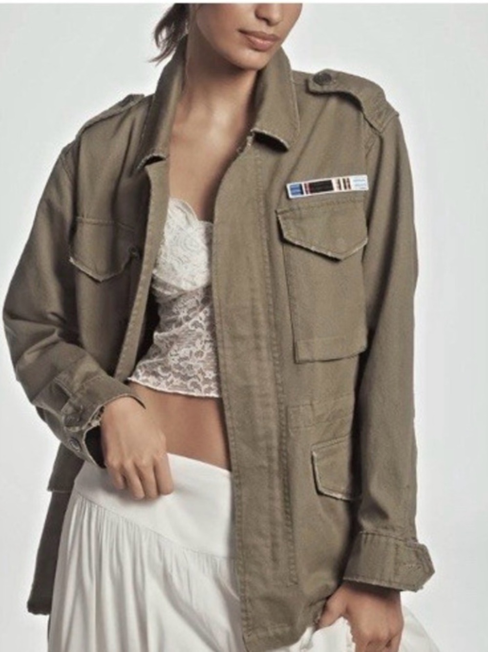 Pilcro Olive Utility Field Jacket